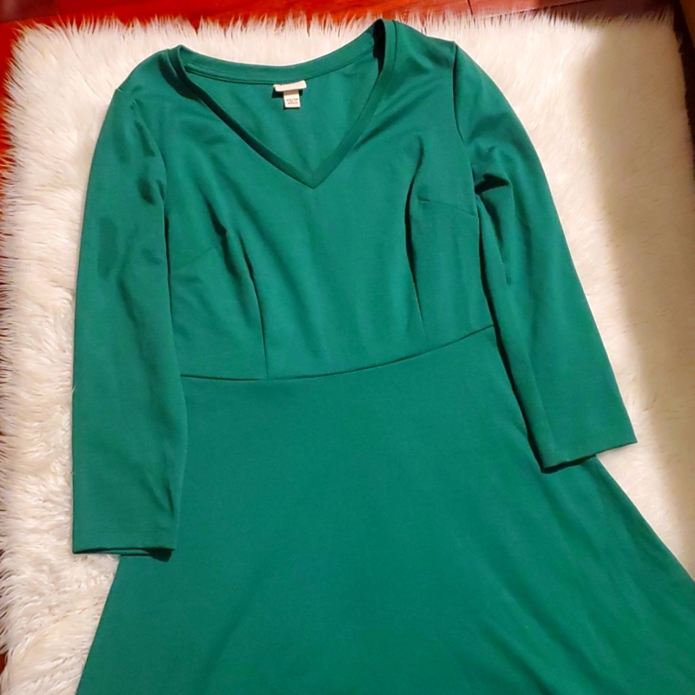 Green skater dress